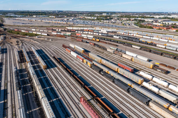 istock Aerial View of Rail Classification Yard, The MacMillan Yard, Maple, Vaughan, Canada 1391259589