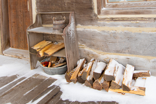 Old Wash Basin and fire wood-Howard County Indiana