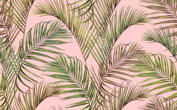 istock Watercolor painting colorful tree coconut leaves seamless pattern background.Watercolor hand drawn illustration tropical exotic leaf prints for wallpaper,textile Hawaii aloha jungle pattern. 1391263299