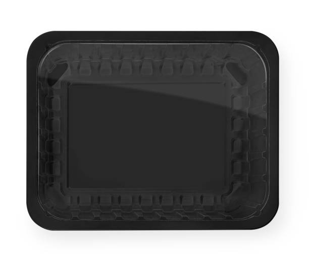 istock Black food tray packaging 1391270533