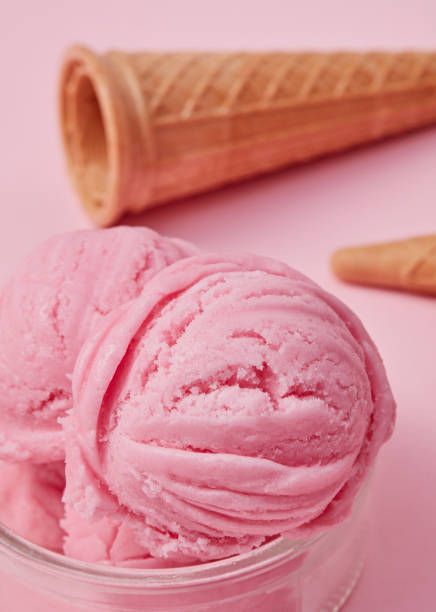 istock Pink scoops of ice cream 1391270612