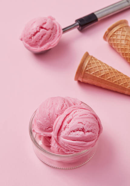 istock Pink scoops of ice cream 1391270613