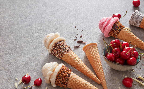 istock Vanilla and cheery ice cream 1391270707