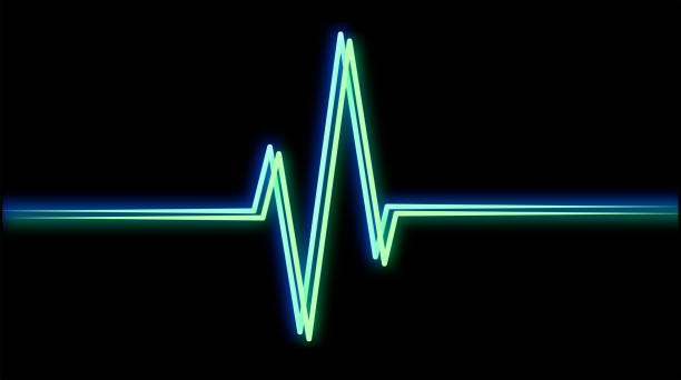 istock Neon Heartbeat Rate Illustration. The beginning and the end of life. 1391282918