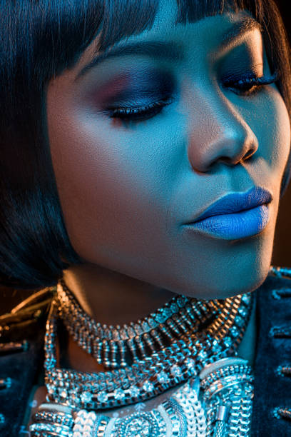 istock Close up of african face and makeup 1391285154