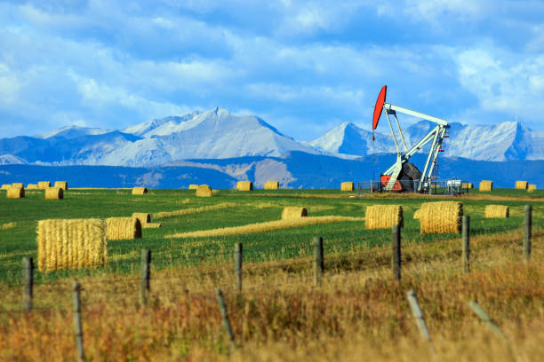 Oil and Gas Rig Pumpjack Alberta Canada