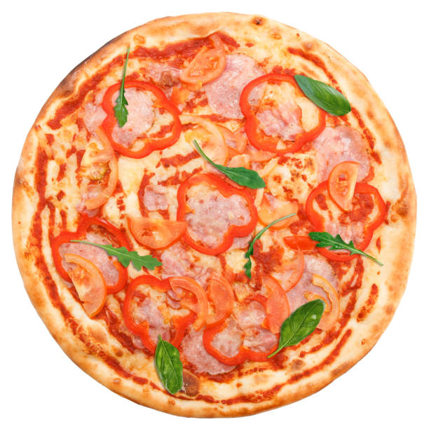 istock Classic Italian pizza with bacon and red pepper 1391293256