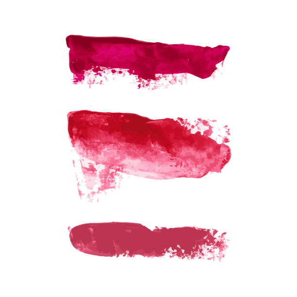 Vector set of bloody red, pink watercolor hand painted texture backgrounds Vector set of bloody red, pink watercolor hand painted texture backgrounds isolated on white. Abstract collection of acrylic dry brush strokes, stains, spots, blots. Grunge makeup frame, fluid ink art blood pouring stock illustrations