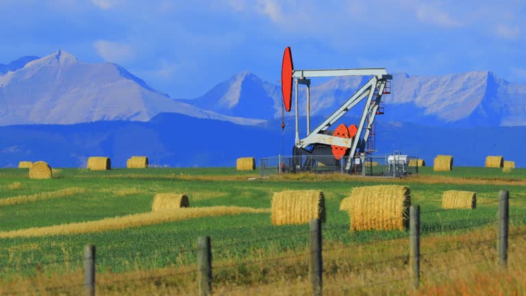 Oil and Gas Rig Pumpjack Alberta Canada