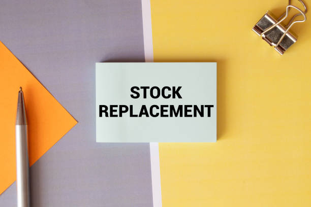 istock Handwritten text Stock Replacement with fountain pen on notebook. Concept image with copy space available 1391307868