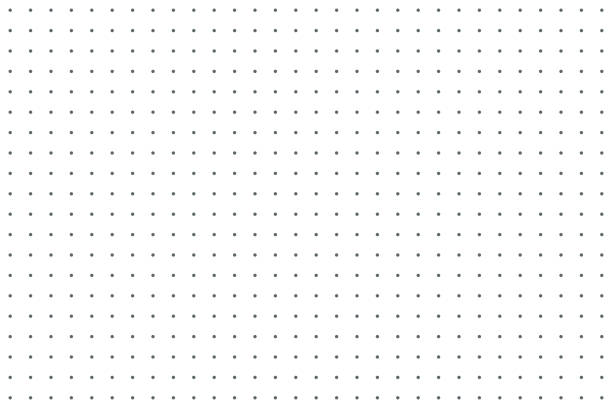 dotted grid seamless pattern for bullet journal. black point texture. black dot grid for notebook paper. vector illustration on white background - benekli desen stock illustrations