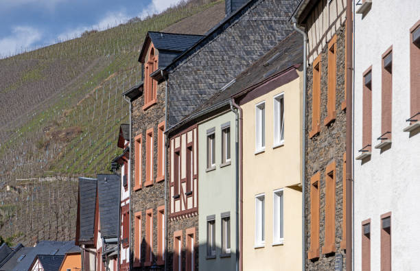 Bernkastel-Kues, 6, April 2022: Half-timbered houses in the historic center