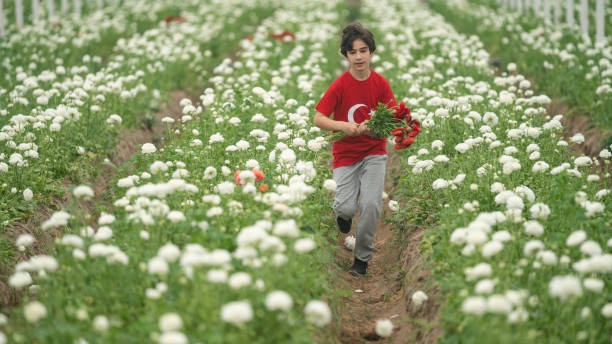 istock Schoolboy with Turkish Flag 1391317946