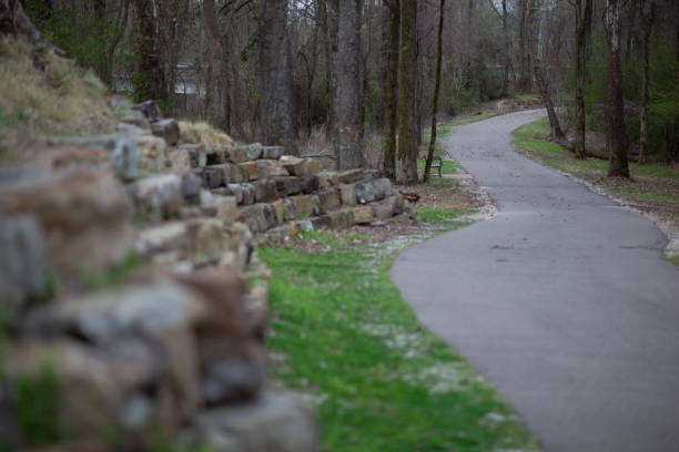 istock Rock wall next to a park in the park 1391319921