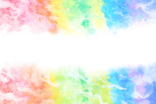 istock abstract rainbow wave, natural watercolor texture background, pastel color illustration 1391320741