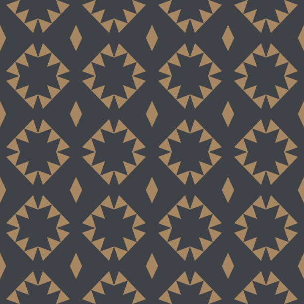 illustrazioni stock, clip art, cartoni animati e icone di tendenza di modello d'oro vintage tribale azteco - sud ovest