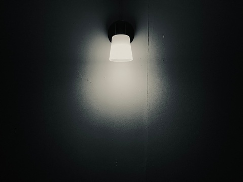 Lamp lighting in the dark room
