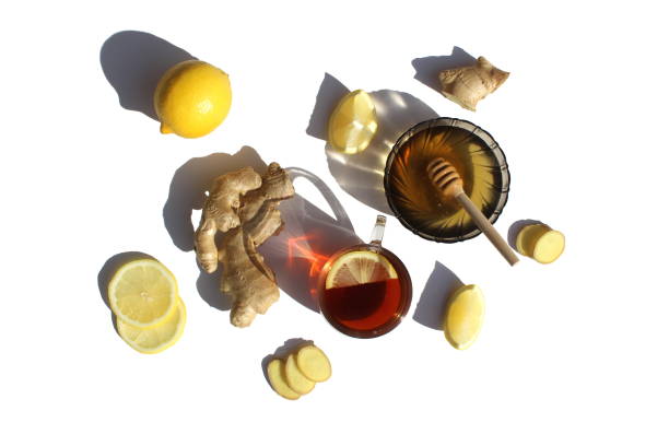 istock Products to help treat colds. Honey, lemon and ginger. 1391336121