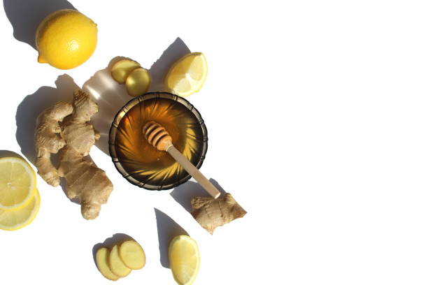 istock Products to help treat colds. Honey, lemon and ginger. 1391336125