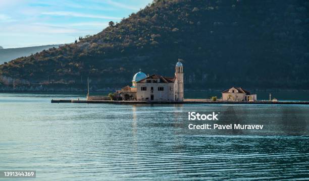 Island Gospa Od Skrpjela In Montenegro Bay Picturesque Gospa Od Skrpela Island In Boka Kotor Bay Stock Photo - Download Image Now