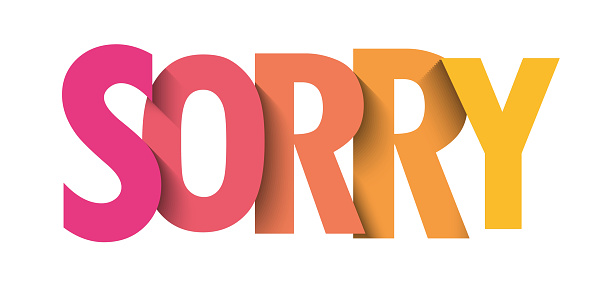 SORRY colorful vector typography banner