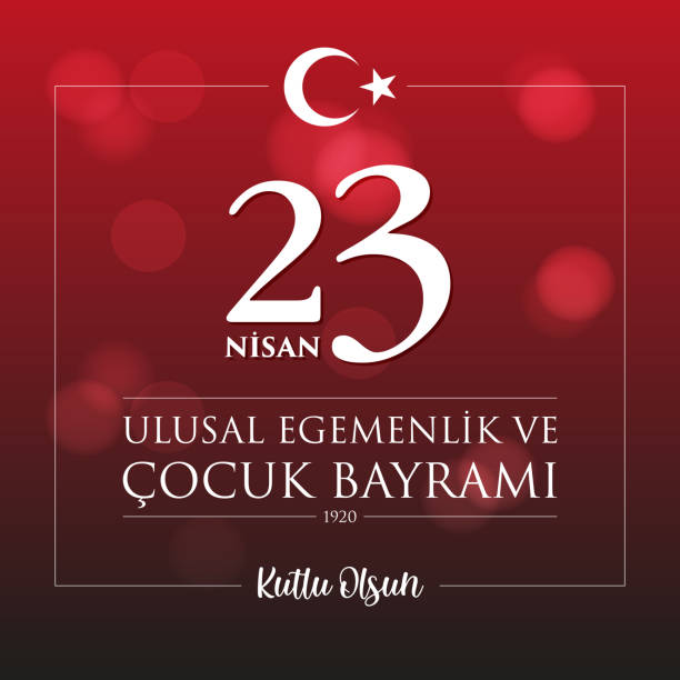 April 23, National Sovereignty and Children's Day. Turkish text: 23 Nisan Ulusal Egemenlik ve Çocuk Bayramı Kutlu Olsun April 23, National Sovereignty and Children's Day. Turkish text: 23 Nisan Ulusal Egemenlik ve Çocuk Bayramı Kutlu Olsun april stock illustrations