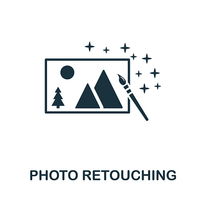 Photo Retouching icon. Simple element from design technology collection. Filled Photo Retouching icon for templates, infographics and more.