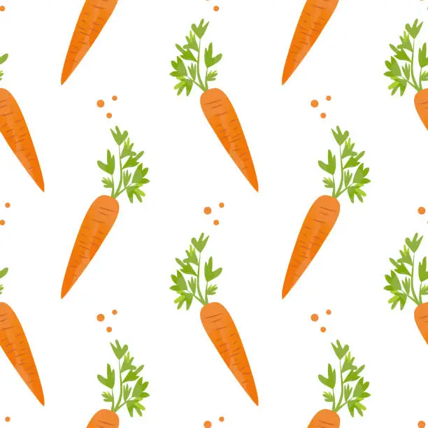 Vector illustration of Seamless pattern Carrots. Vector illustration