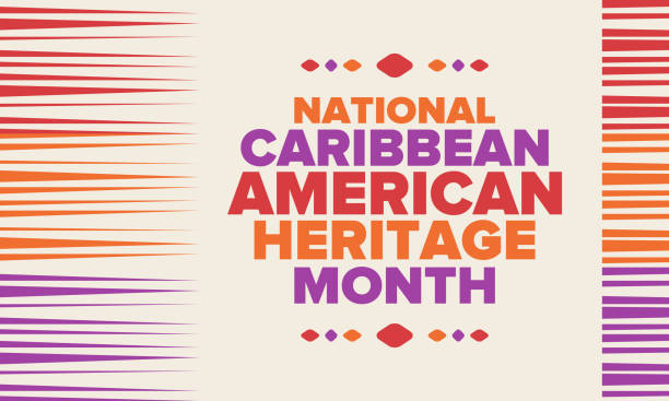 Caribbean American Heritage Month in June. Culture Month to the people of America. Celebrate annual with festival. Happy holiday. Poster, card, banner and background. Vector illustration Caribbean American Heritage Month in June. Culture Month to the people of America. Celebrate annual with festival. Happy holiday. Poster, card, banner and background. Vector illustration caribbean culture stock illustrations