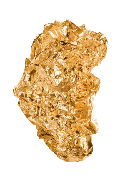 Crumpled foil isolated stock photo