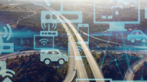 istock Modern highway and Data technology concept. Smart transportation. ITS Intelligent Transport Systems. Mobility as a service. 1391369328