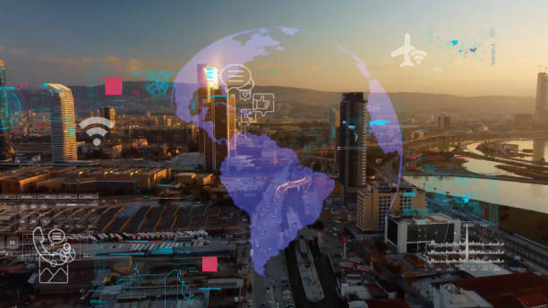 istock Smart city and communication network concept. 5G. LPWA Low Power Wide Area. Wireless communication. 1391369476