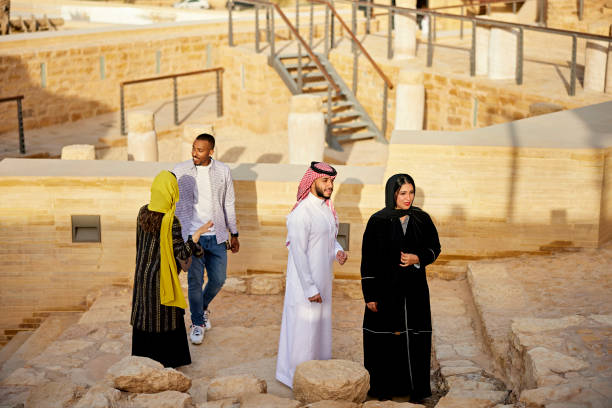 istock Mid adult visitors exploring Diriyah ruins near Riyadh 1391369805