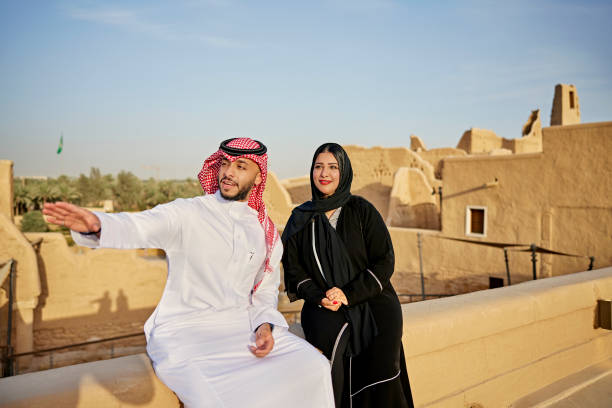 istock Middle Eastern locals visiting open air museum near Riyadh 1391369813