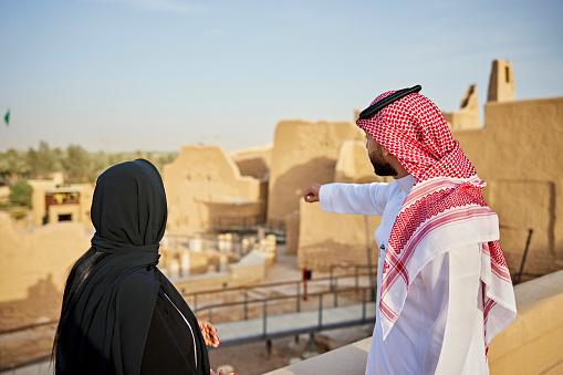 Mecca, Saudi Arabia, January 14, 2024 The bus stop next to the Grand Mosque, the Kaaba,  Alharam mosque is the holiest place for Muslims, and millions come to visit it annually from all over the world