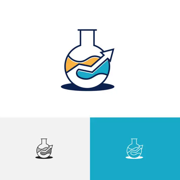 Vector illustration of Arrow Tube Laboratory Business Statistics Research