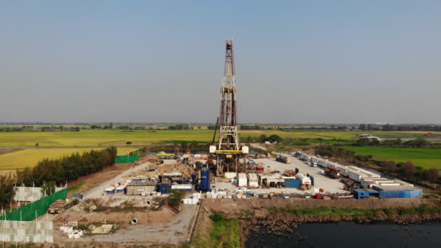 Oil drilling rig in the field