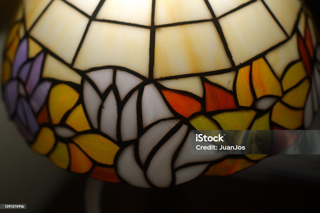 Colorful glass texture of a tiffany's lamp Colorful glass texture of an old tiffany's lamp Antique Stock Photo