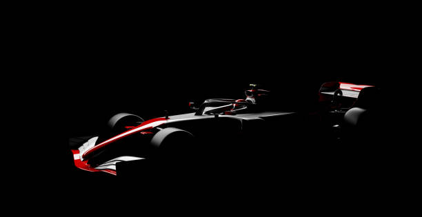istock generic racecar (racing car) prototype, photorealistic render, silhouette on black 1391377198
