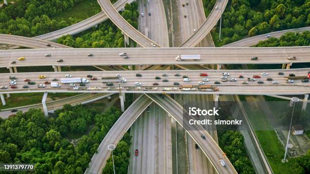 Texas State Highway Beltway 8 Stock Photo - Download Image Now - Road, Aerial View, Semi-Truck