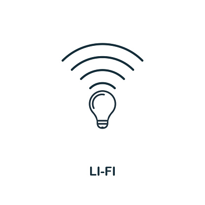 Li-Fi line icon. Thin style element from future technology collection. Outline Li-Fi icon for web design, apps and software.