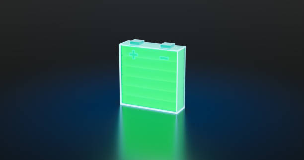 istock Glowing power neon light futuristic energy storage, high capacity rechargeable lithium ion battery, 3D rendering of future electric vehicle clean energy technology concept 1391380449