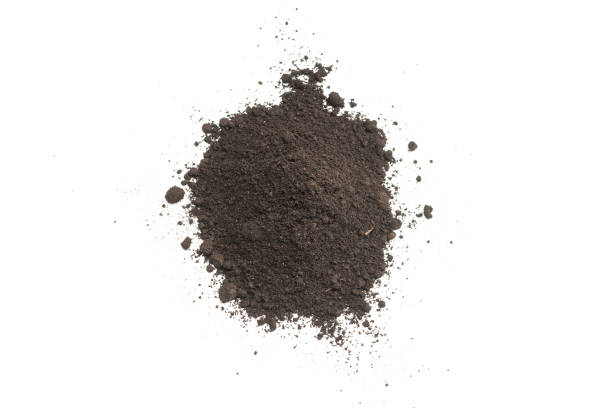 istock Black land for plant isolated on white background. 1391398894