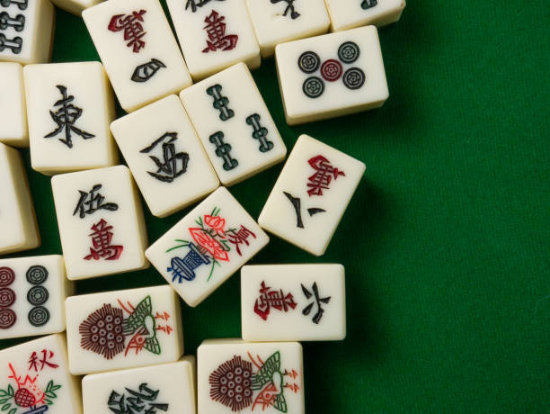istock The mahjong on table ancient asian board game close up image 1391398987