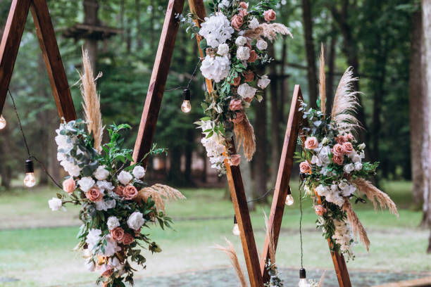 istock Wedding ceremony decoration outdoors 1391399905