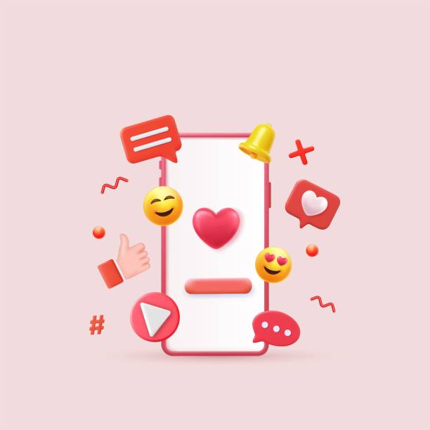 социальные медиа и технологии - social media facebook iphone symbol stock illustrations