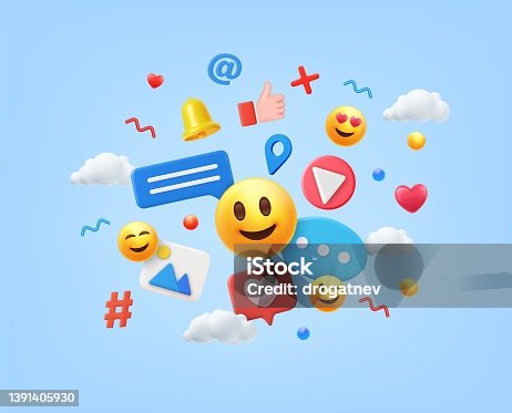 istock 3d render social media and technology, 1391405930