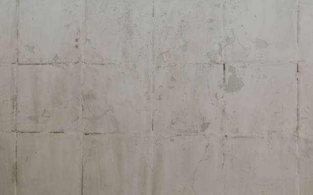 istock An old tiled wall background. Abstract texture close up. Horizontal large brick tiles painted beige. 1391411777