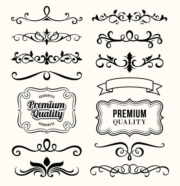 Set of decorative elements for design Set of the vector decorative elements for design. swashbuckler stock illustrations