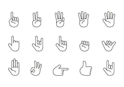 Hand set in various poses